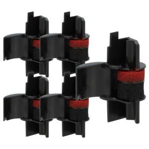 Vhbw 5x Rouleaux d'encre noir compatible avec Sharp EL 4212 PDL, 4212 PD Carat calculatrice imprimante, caisse enregistreuse