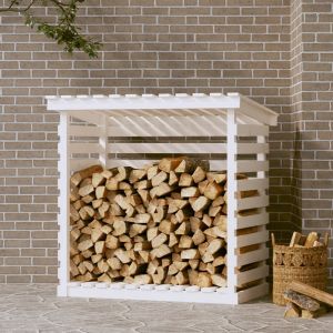 VidaXL Support pour bois de chauffage Blanc 108x73x108 cm Bois de pin