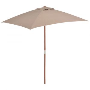 Parasol avec mât en bois 150 x 200 cm taupe 02_0008112