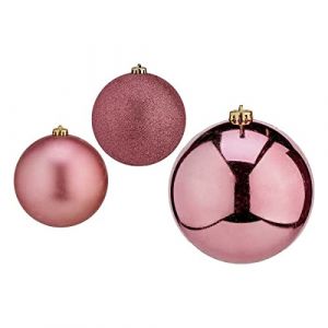 Boules de no&euml;l &oslash; 10 cm 10 x 20 x 30 cm rose pvc
