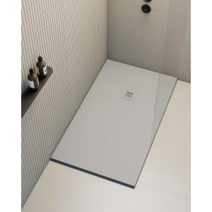 Receveur de douche extraplat rectangulaire gris clair 100x160 cm Hos's
