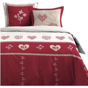 LOVELY CASA Housse de couette + 1 taie 240 x 260 cm Coeur de montagne mondane