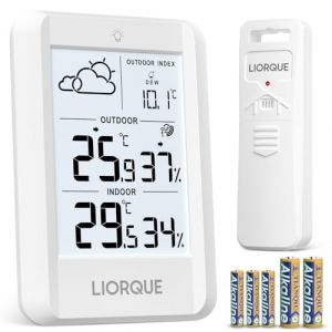 LIORQUE Station Meteo Interieur Exterieur Sans FilThermometre Hygrometre avec CapteurIPX4