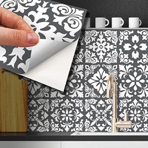 Walplus sticker mural renaissance 15 cm PVC gris/blanc 24 pièces