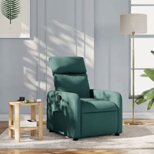 VidaXL Fauteuil inclinable Vert foncé Tissu Dark green