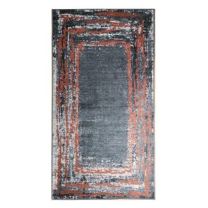 Mani Textile - Tapis Ring Gris/Rouge Dimensions - 160x230