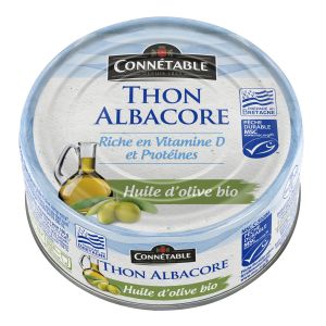 Connétable Thon albacore huile d'olive bio riche en Vitamine D et protéines