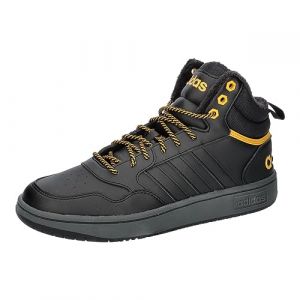 Adidas Homme Hoops 3.0 Mid Lifestyle Basketball Classic Fur Lining Winterized Shoes, Core Black/Core Black/preloved Yellow, 47 1/3 EU