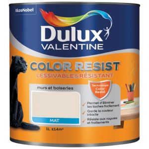 Dulux Valentine Peinture mate Color Resist - murs et boiseries - 1L - ambre dure - Peinture marron, beige