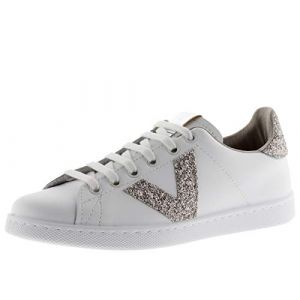 Victoria Baskets - Piel glitter - Blanc Femme 39