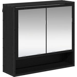 VidaXL Armoire Miroir de Salle de Bain Ch&ecirc;ne noir 65 x 20 x 60 cm