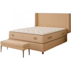 Lit Coffre COCO &ndash; Velours &ndash; 140x190 cm avec Planche de Rangement