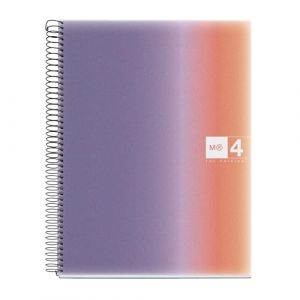 Miquelrius Cahier A4, lign&eacute; quadrill&eacute; 5 mm, 120 feuilles de 70 g/m&sup2;, 4 bandes color&eacute;es, spirale micro-perfor&eacute;e, couverture en polypropyl&egrave;ne, 4 trous, Notebook A4 Aurora Provence