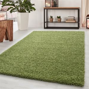 Life SHAGGY - Tapis Uni &agrave; poils longs - Vert 100 x 200 cm