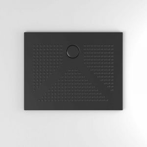 Kiamami Valentina Receveur de douche en céramique noir mat 70x90 slim