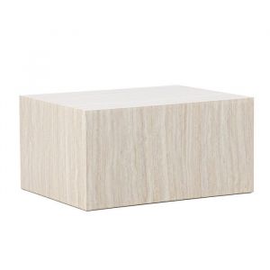 Table Basse Effet Travertin York 80cm Beige