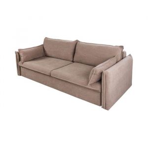 Canap&eacute; droit CALDERO taupe convertible avec coffre &ndash; Canap&eacute;-lit en velours c&ocirc;tel&eacute; avec rangement int&eacute;gr&eacute;