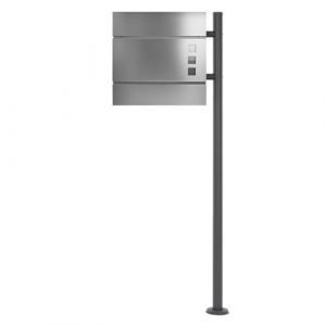 ECD Germany Bo&icirc;te aux Lettres sur Pied avec Compartiment &agrave; Journaux, Support Anthracite en