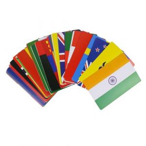 Jeu de 60 cartes éducatives en carton pour apprendre les drapeaux du monde - - ALTOBUY