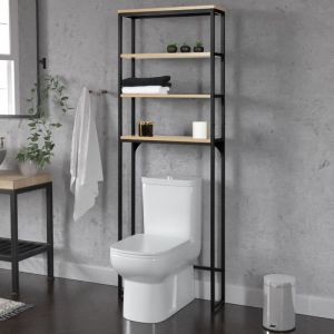 Idmarket Meuble étagère dessus WC 4 étagères DETROIT design industriel