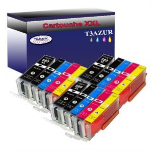 Image de T3Azur Lot de 15 Cartouc s Compatibles pour Canon Pixma TS8241, TS8250 T3AZUR