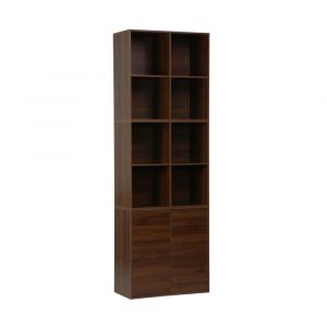 Kit modules d&eacute;cor bois noyer 3 &eacute;l&eacute;ments - 2 portes 8 niches