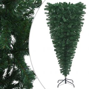 VidaXL Sapin de Noël artificiel renversé avec support Vert 180 cm