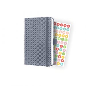 Image de Sigel Agenda de poche Jolie Flair 2024, similicuir, A6, gris - Lot de 2