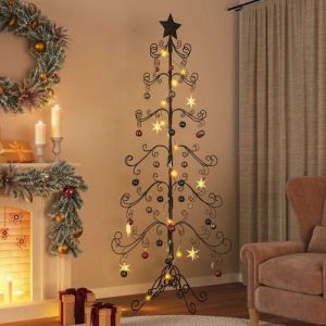 VidaXL Arbre de No&euml;l en m&eacute;tal pour d&eacute;coration noir 215 cm 359609