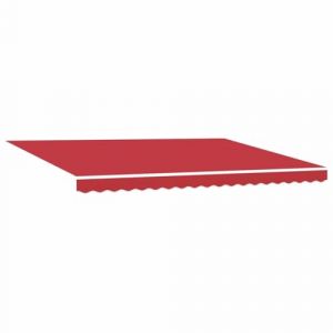VidaXL Toile de Rechange pour auvent Rouge 430 x 345 cm Polyester, Ombre de Balcon, auvent rectangulaire Tendance, Tissu r&eacute;sistant aux UV, abri imperm&eacute;able pour prot&eacute;ger Dehors