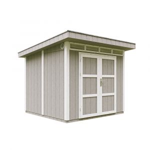 Image de Abri de jardin à base de bois en panneaux LP SmartSide 6 m² - Abri de jardin avec sol et tuiles bitumineuses L294xL279xH237 cm - Abri de jardin Timbela M903A- Couleur de peinture TUNDRA GREY