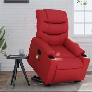 VidaXL Fauteuil de massage, relaxation similicuir rouge