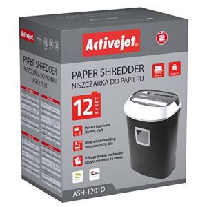 Activejet Inconnu ASH-2502C destructeur de papier Destruction croisée 60 dB 22,8 cm Noir, Argent