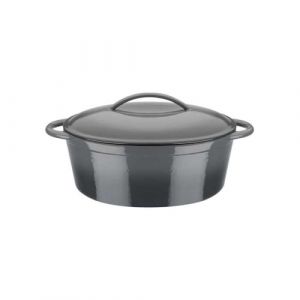 GSW Stahlwaren GmbH Plat à rôtir Ovale, Gris, 33 x 25 13 cm, 7 Litre