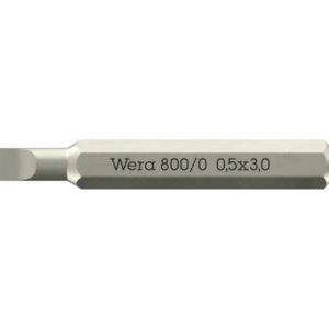 Wera 05058105001 800/0 Embouts Micro pour vis à fente, 0.50 x 3 x 30 mm