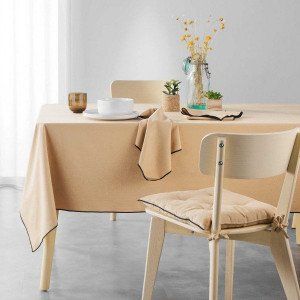 Nappe rectangulaire coton recycl&eacute; (L240 cm) Mistraline Beige