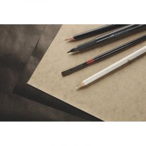 Clairefontaine Papier kraft brun/noir, 50x65cm - 90g/m², Paquet de 25 pièces, 90 g/m²