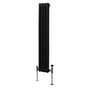 Radiateur Traditionnel &agrave; 2 Colonnes Chauffage Vertical Noir 1500 x 202mm