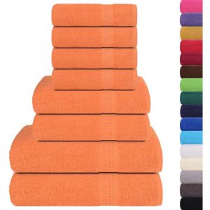 Image de VidaXL Ensemble De Serviettes 8 Pcs Orange 360 G/M² 100% Coton