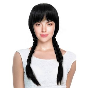 Ruedelafete Perruque Nattes noires