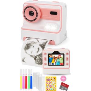 Nuvance - Caméra pour enfants - Caméra jouet pour enfants - avec carte SD de 32 Go - Photo et vidéo - Imprimante photo - Caméra numérique pour enfants - Caméras pour enfants - Rose