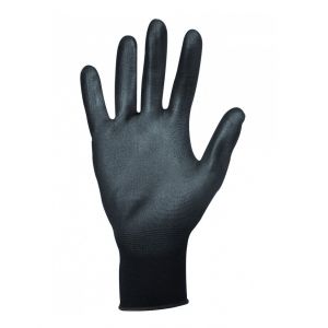 Singer Frères Gant manutention milieu sec Taille 9 noir Polyester Enduit polyurethane Poignet élastique jauge 14 - FRERES
