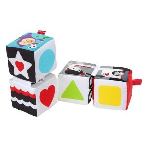 Fisher-Price Mes Cubes d'Eveil - Jouet d'éveil - 4 cubes en tissu - 3 mois et +