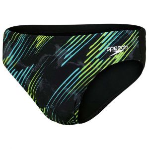 Speedo Slip De Bain Allover 7cm UK 30 Black / Light Adriatic / Acid / USA Charcoal
