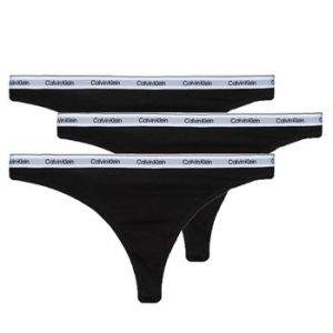 Calvin Klein Strings Femme Lot de 3 Modern Logo Tangas, Noir (Bla /Bla /Bla, S