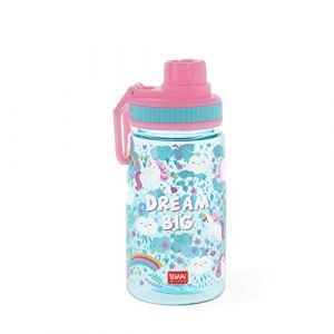 Legami Gourde pour enfant, légère, fermeture hermétique, sans BPA, 400 ml, thème licorne