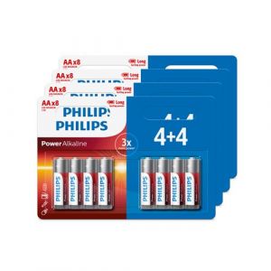 Image de Philips Lot de 32 piles AA 4 packs de 4+4