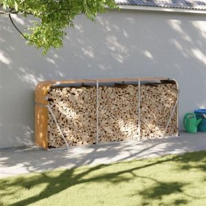 VidaXL Porte-bûches marron clair 234x45x100 cm acier galvanisé