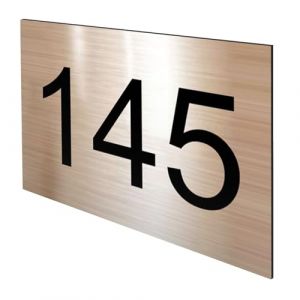 Decoho - Numéro pour boite aux lettres personnalisable rectangle grand format (100x70mm) cuivre chiffres noirs