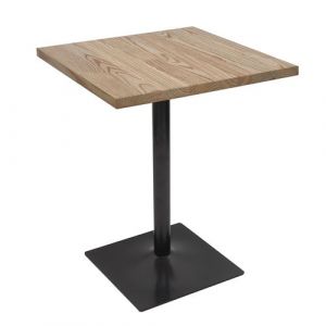 Table de bistrot MENDLER HWC-H10 orme bois certifié MVG 76x60x60cm brun clair